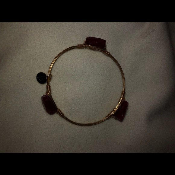 Gold and purple bangle bracelet - Picture 2 of 4